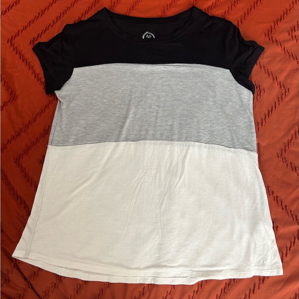 Maurices black and white striped Fitted Tee